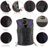 Xelement XS24005 Ladies ‘Gemma’ Black and Purple Leather Vest with Side Lace Adjustment