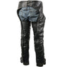 Xelement B7700 Motorcycle Leather Chaps for Men - Comfort Elastic Thigh High Grade Black Cowhide Overpants