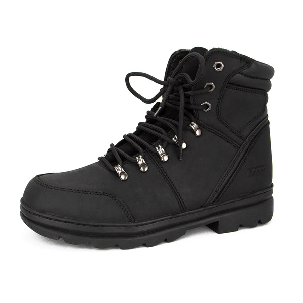 Xelement LU9618 Black Premium Leather Motorcycle Boots for Men - Fashion Advanced Logger Biker, Working or Daily Boots
