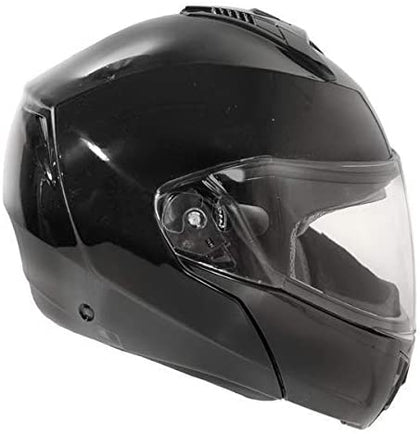 HAWK Helmets FX ST 11121 Glossy Black Modular Motorcycle Full Face Helmet for Men & Women with Dual Flip Up Sun Visor DOT Approved for Bike Scooter ATV UTV Chopper Skateboard
