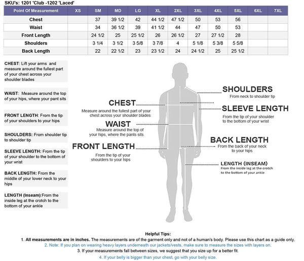 Xelement XZ1937 Black Motorcycle Leather Vest for Men with Gun Pockets - 100% Genuine Light Weight Premium Cowhide Biker Club Vest With 5 Snap Button Closure