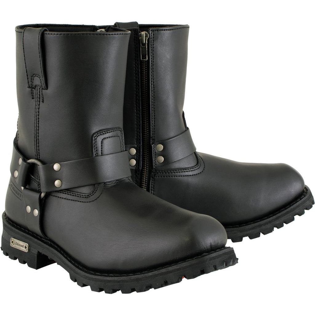 Xelement Black Leather Zipper Motorcycle Riding Boots Amazon.com: Xelement X19409 Men main image 4