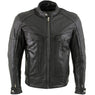 Xelement B4495 'Bandit' Men's Black Buffalo Leather Cruiser Motorcycle Jacket with X-Armor Protection