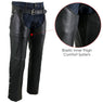 Xelement B7561 Men's Black Leather Chaps with Removable Insulating Liner