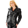 Xelement B8000 Black Motorcycle Leather Jacket for Women - Ladies Real Genuine Leather Biker Coat