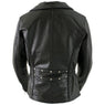 Xelement B8000 Black Motorcycle Leather Jacket for Women - Ladies Real Genuine Leather Biker Coat