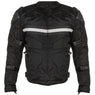 Xelement CF751 Black Tri-Tex Mesh Motorcycle Sport Jacket For Men with X Armor Protection - Premium Lightweight Breathable Textile Biker Coat