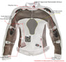 Xelement CF511 Black Silver Tri-Tex Mesh Motorcycle Sport Jacket For Men with X Armor Protection - Premium Lightweight Breathable Textile Biker Coat
