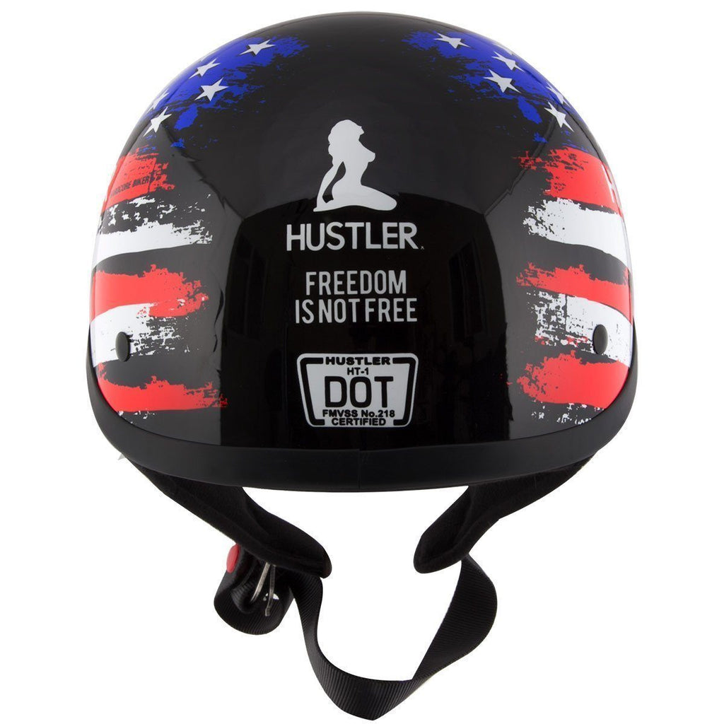 Outlaw Helmets HT1 Hustler Glossy Black & Color US Flag Motorcycle Half Helmet for Men & Women DOT Approved Outlaw Helmets HT1 Hustler Glossy Black & Color US Flag Motorcycle Half Helmet for Men & Women DOT Approved