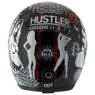 Outlaw Helmets HT50 Hustler Glossy Black Vegas Motorcycle Open Face Helmet for Men & Women DOT Approved - Adult Unisex Open Face Helmet for Bike ATV UTV Chopper Cruiser Skateboard