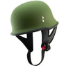 Outlaw Helmets T99 Green German Style Motorcycle Half Helmet for Men & Women DOT Approved - Adult Unisex Skull Cap for Bike Scooter ATV UTV Chopper Skateboard