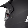 Snow Master TX45 Ultra Light Weight Flat Black Dual Sport Snowmobile Motorcycle Full Face Helmet for Men & Women - DOT Approved for Bike Scooter ATV UTV Chopper Skateboard