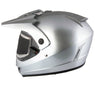 Snow Master TX45 Ultra Light Weight Silver Dual Sport Snowmobile Motorcycle Full Face Helmet for Men & Women - DOT Approved for Bike Scooter ATV UTV Chopper Skateboard