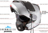 Snow Master TX50 Ultra Light Weight Modular Silver Dual Use Sport Snowmobile and street Motorcycle Full Face Helmet for Men & Women - DOT Approved for Bike Scooter ATV UTV Chopper Skateboard