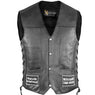 Xelement VP9150 Motorcycle Leather Vest For Men - USA Flag American Eagle - Premium Genuine Biker Club Gilet with Concealed Gun Pocket