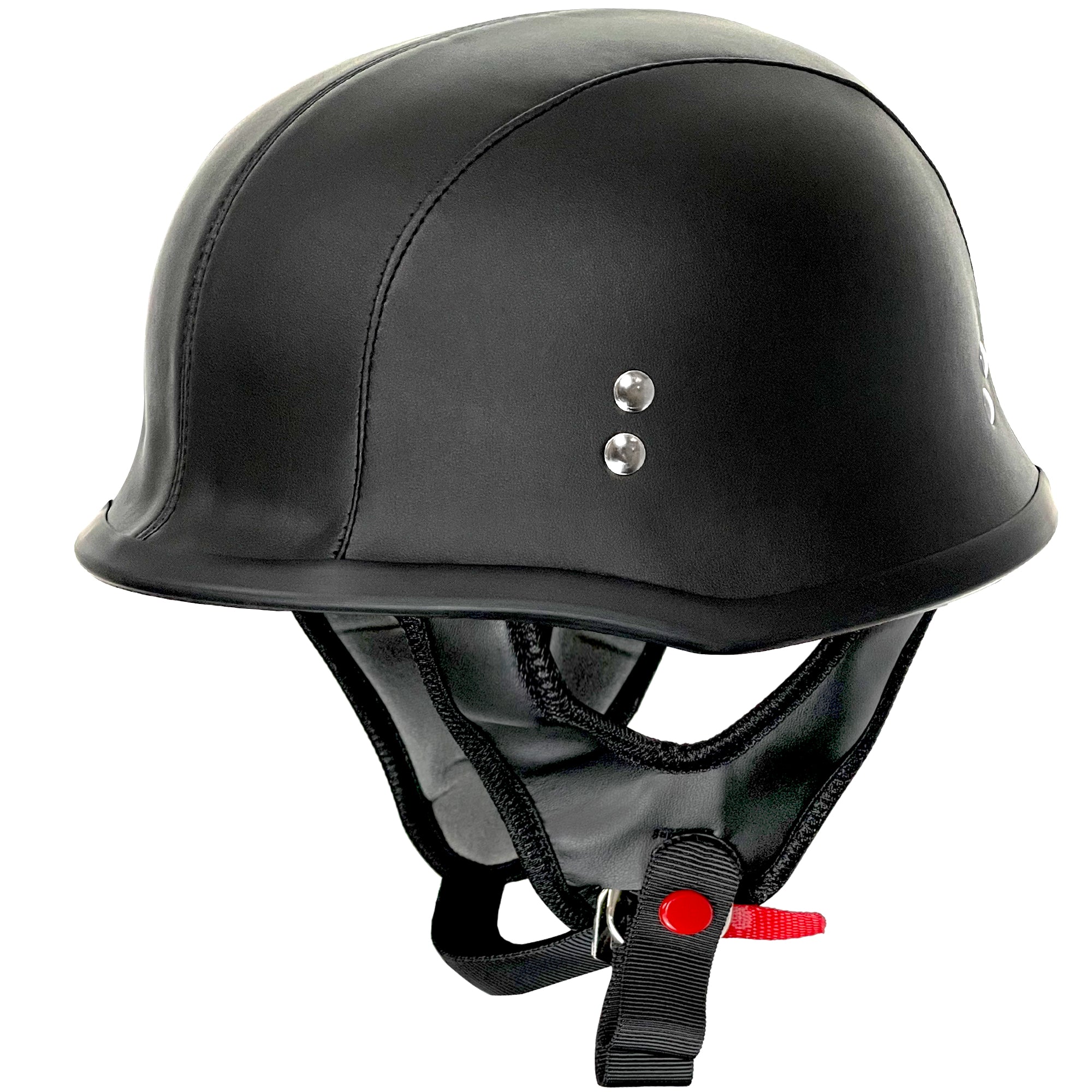 Outlaw Helmets T99 Black Leather German Style Motorcycle Half Helmet for Men & Women DOT Approved Outlaw Helmets T99 Black Leather German Style Motorcycle Half Helmet for Men & Women DOT Approved