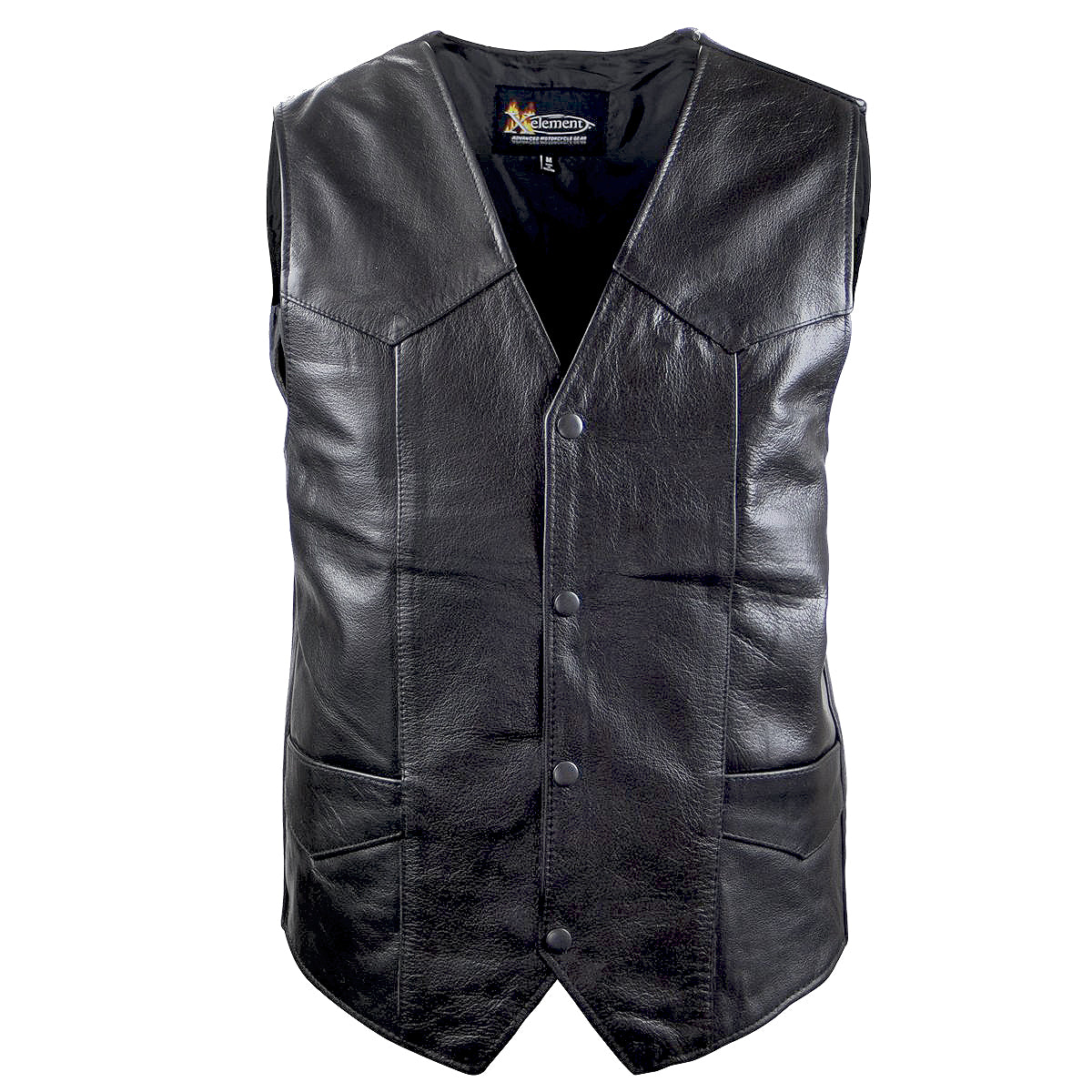 mens black leather dress vest Scully Men's Black Leather Snap Western Vest 507-144