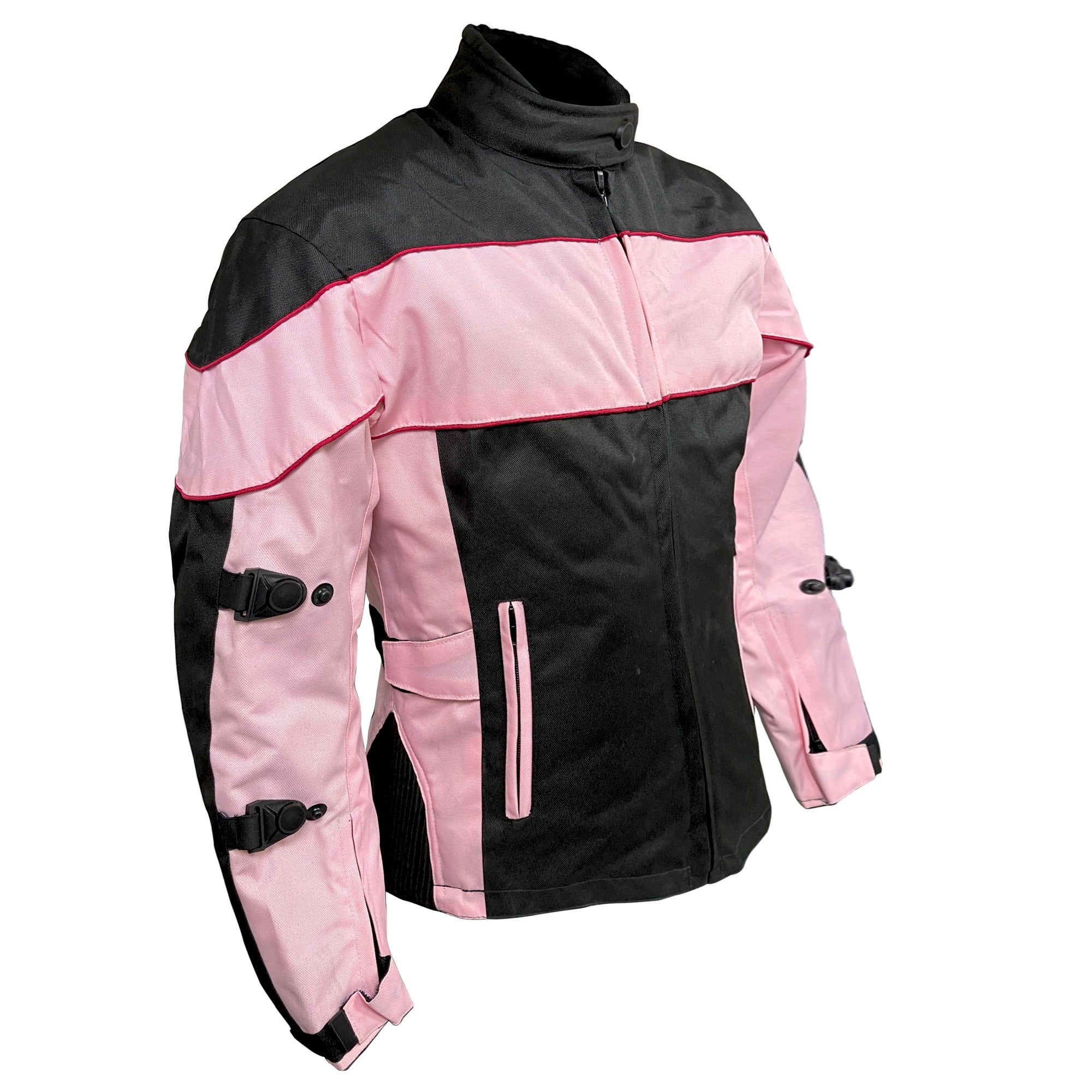 Xelement CF562 Pink Black Motorcycle Jacket For Women