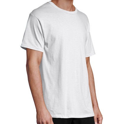 Men's Everyday Short Sleeve Crewneck T-Shirt - Plain White Comfort Soft 100% Cotton (Pack of 4)