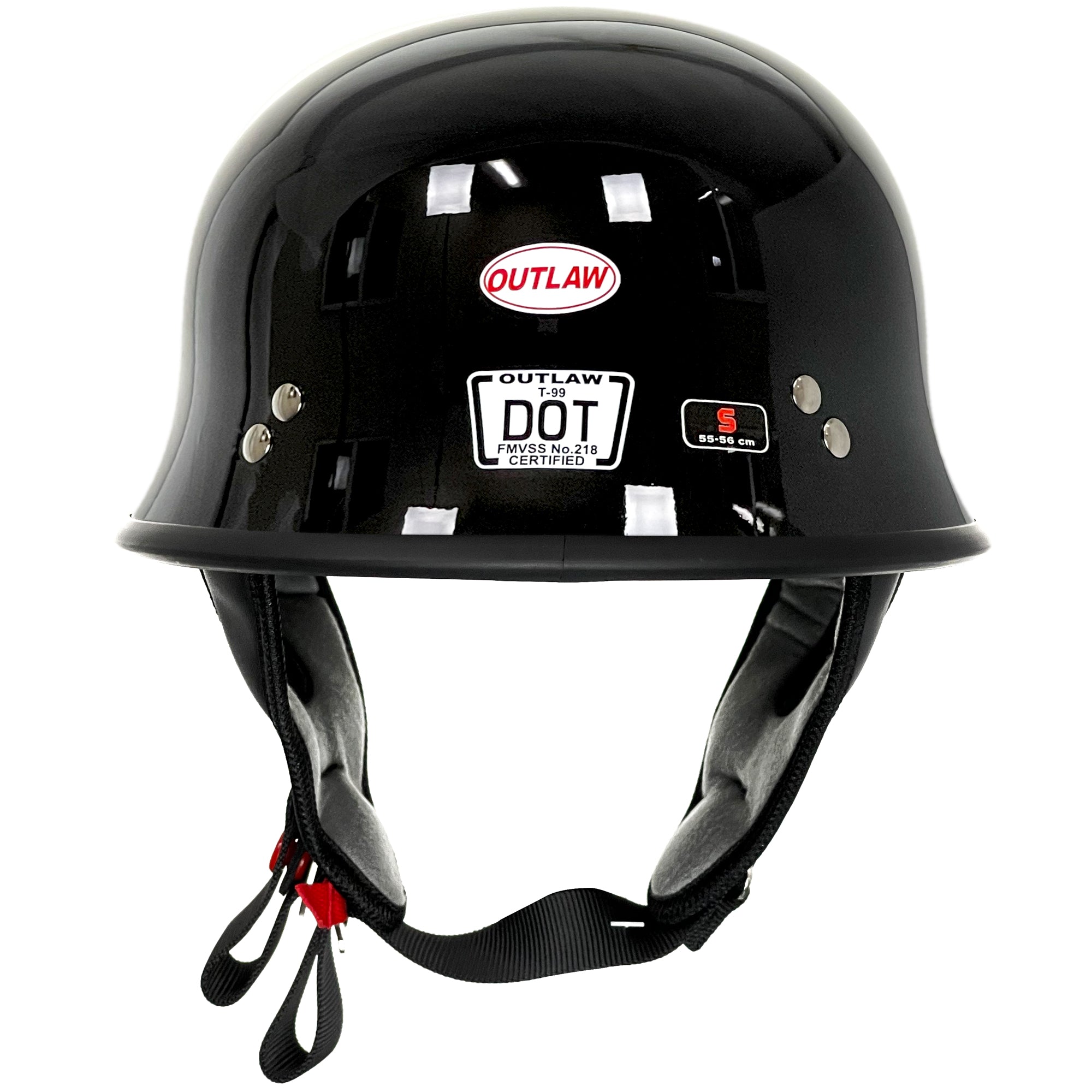 Outlaw Helmets T99 Glossy Black German Style Motorcycle Half Helmet for Men & Women DOT Approved Outlaw Helmets T99 Glossy Black German Style Motorcycle Half Helmet for Men & Women DOT Approved