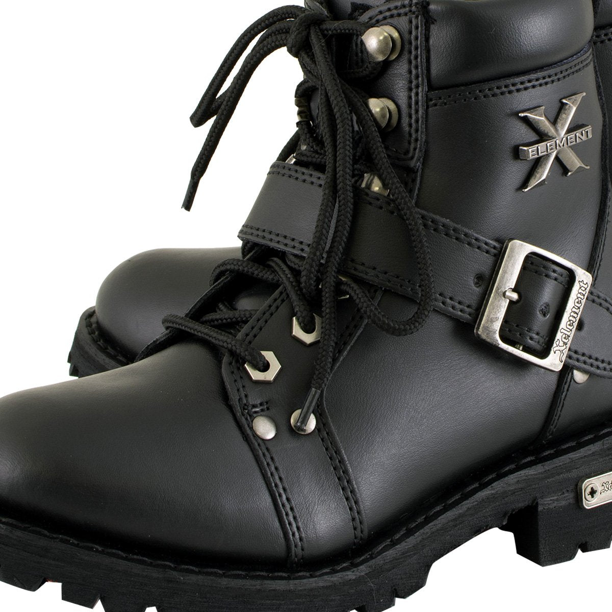 X Element Xelement 2469 Women's Black Advanced Lace Up Motorcycle Biker Boots