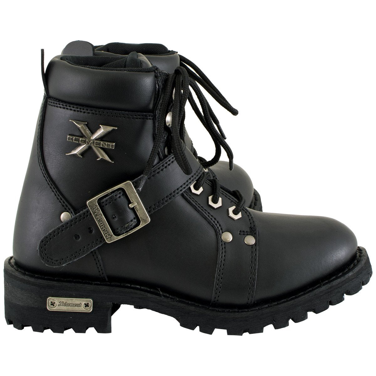 X Element Xelement 2469 Women's Black Advanced Lace Up Motorcycle Biker Boots