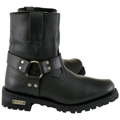 Xelement 2502 'Shorty' Women's Black Zipper Harness Motorcycle Leather Boots