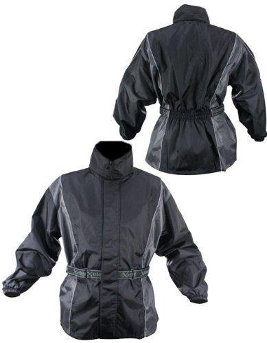 Xelement RN4795 Women's Black/Gray 2-Piece Motorcycle Rainsuit Gray 3X-Large
