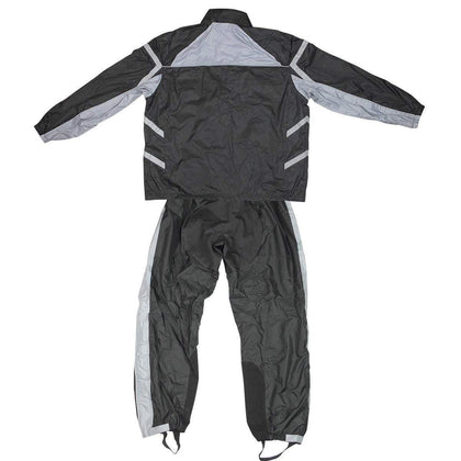 Xelement RN2695 Men's Black/Gray 2-Piece Motorcycle Rainsuit