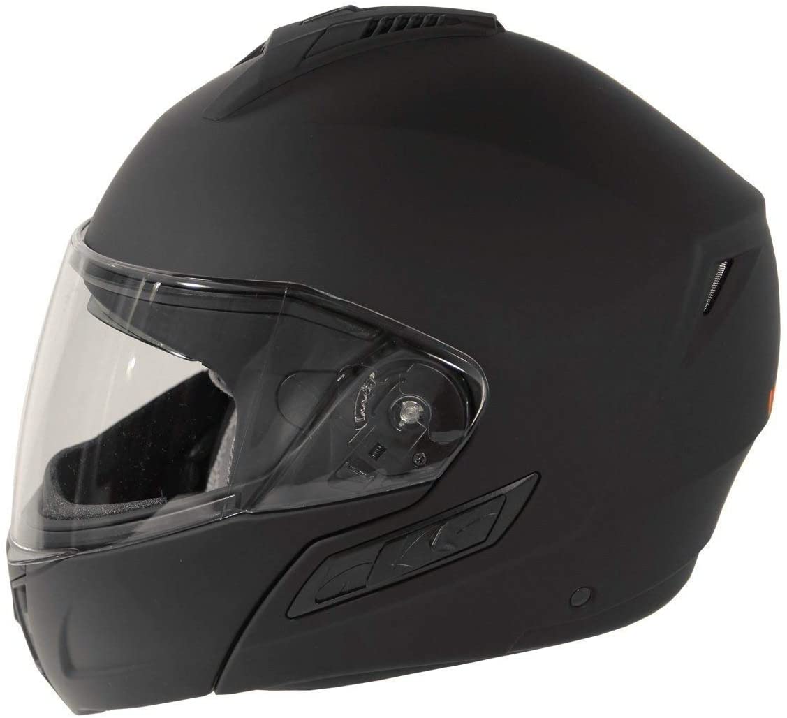 black motorcycle helmet with mohawk HAWK Helmets FX ST 11121 Matte Flat Black Modular Motorcycle Full Face Helmet for Men & Women with Dual Flip Up Sun Visor DOT Approved for Bike Scooter ATV UTV Chopper Skateboard