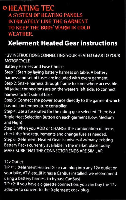 Xelement XS-5001 Men's Gauntlet Heated Leather and Nylon Gloves with Touch Screen Fingers and Knuckle Protection