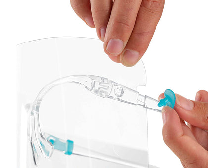 Ultra Clear Protective Full Face Shields to Protect Eyes, Nose, Mouth - Anti-Fog PET Plastic Sanitary Droplet Splash Guard, Safety Face Shields with Glasses Frames