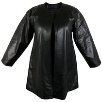 Ladies Lucky Leather 83 Soft Touch Supple Lambskin Collarless Leather Coat with One Button Collar