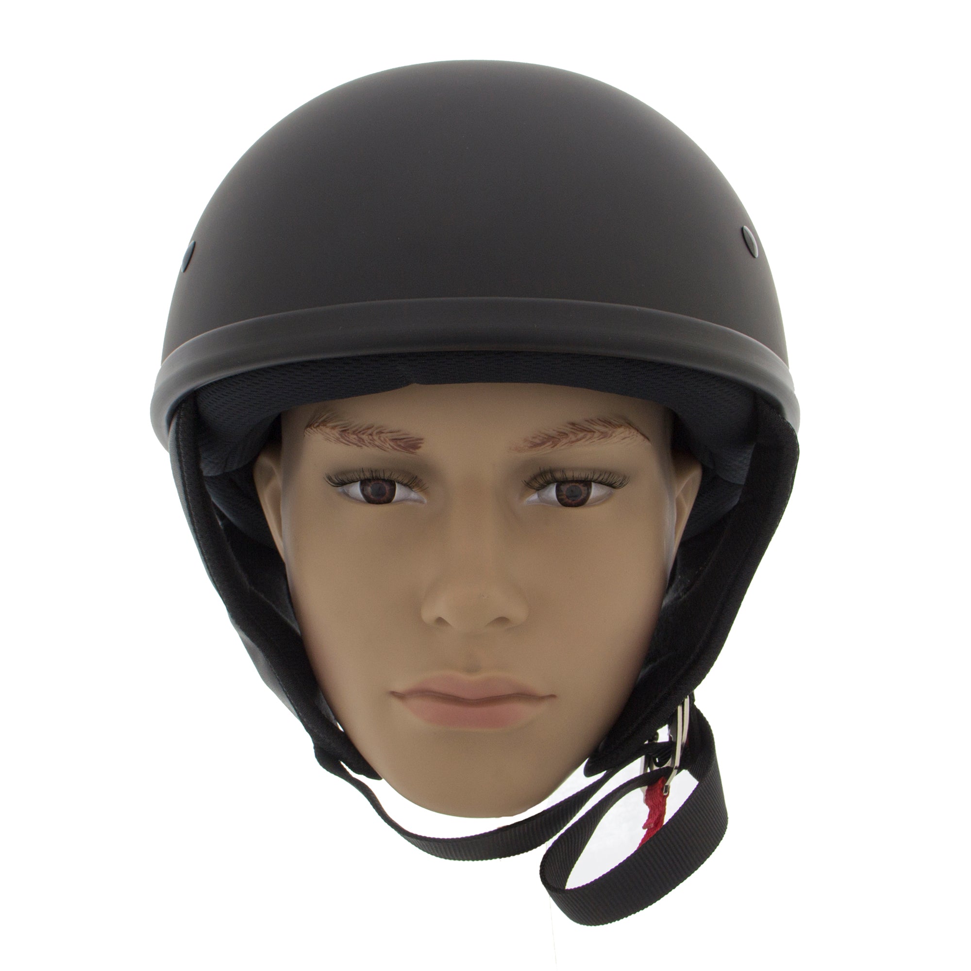 Low Profile Stylish Half Motorcycle Helmet Matte Black With Flames