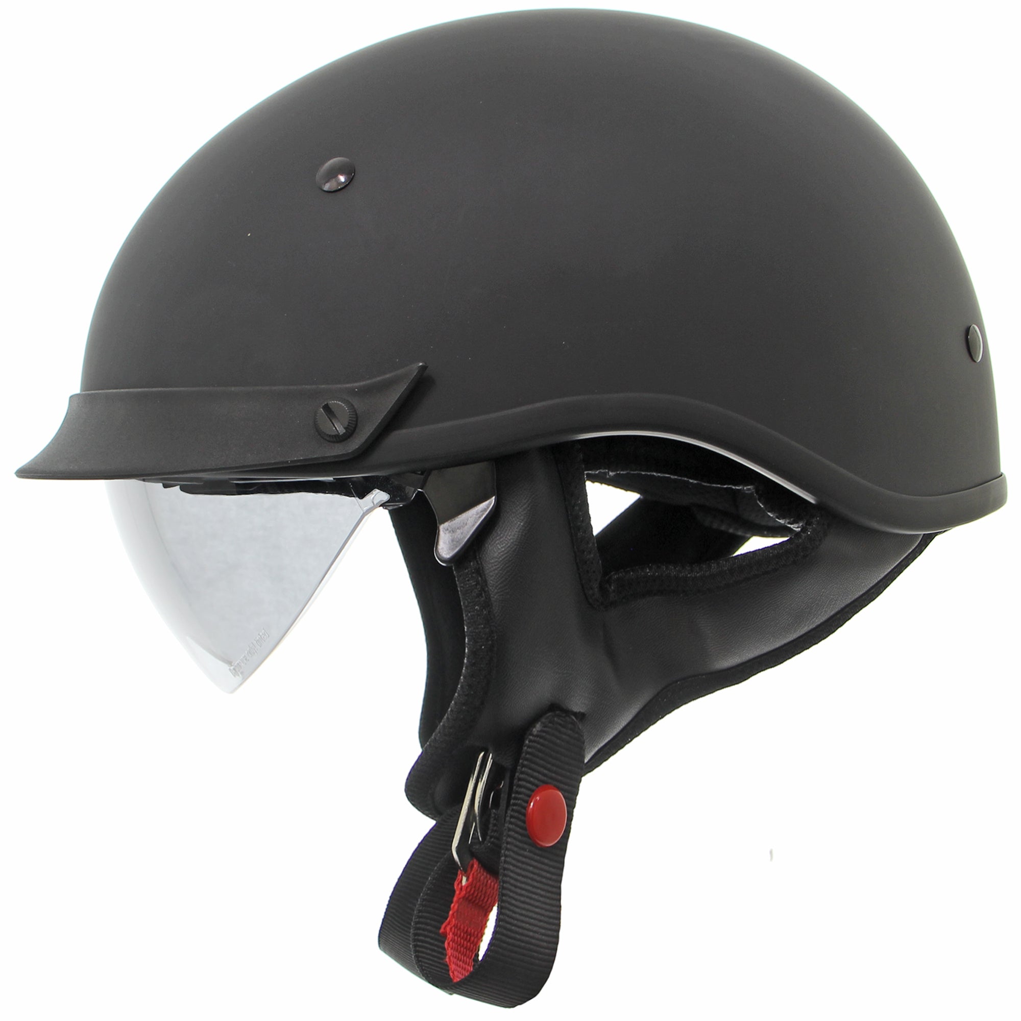 dot approved motorcycle helmets near me Outlaw Helmets T72 Glossy Black Motorcycle Half Helmet for Men & Women with Drop Down Sun Visor DOT Approved