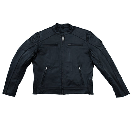 Xelement XS-3349 Evade Mens Black Leather Motorcycle Jacket