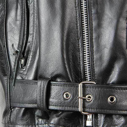 Xelement B7100-LA 'Classic' Men's Black TOP GRADE Leather Motorcycle Biker Jacket