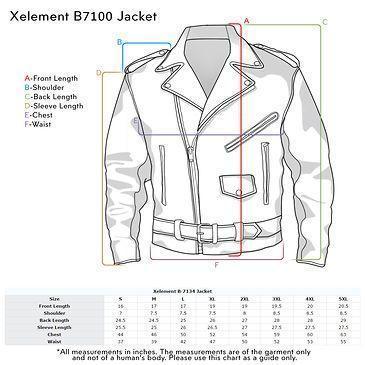 Xelement B7100-LA 'Classic' Men's Black TOP GRADE Leather Motorcycle Biker Jacket