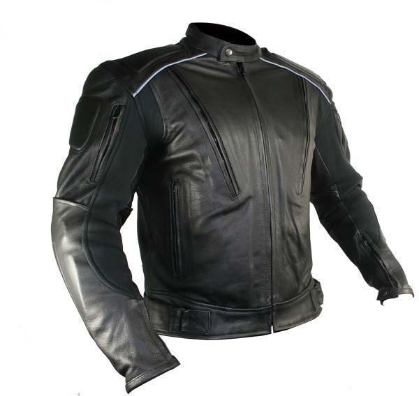 Xelement B9119 Men's 'Frenzy' Black Armored Leather Motorcycle Jacket Black / 3X-Large