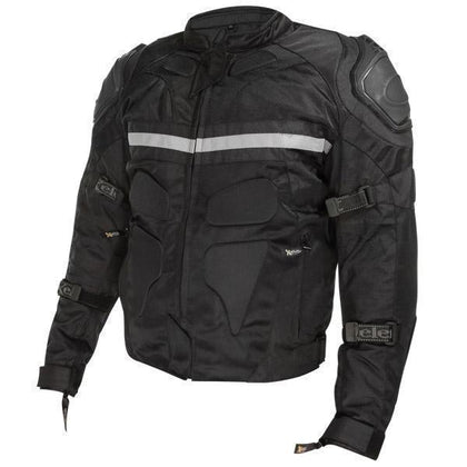 Xelement CF751 Black Tri-Tex Mesh Motorcycle Sport Jacket For Men with X Armor Protection - Premium Lightweight Breathable Textile Biker Coat