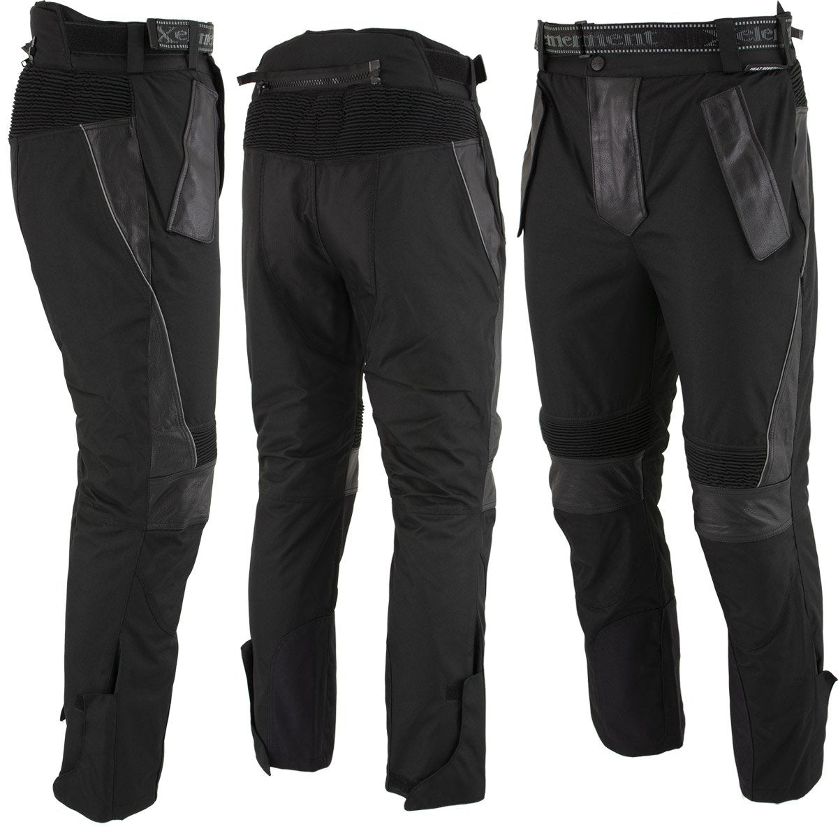 Mens Motorcycle Race Leather Pants Black with CE Rated Armor and Sliders  PT51 – Slick Moto