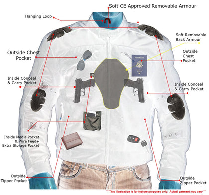 Xelement CF380 Black Tri-Tex Mesh Motorcycle Sport Jacket For Men with X Armor Protection - Premium Lightweight Breathable Textile Biker Coat