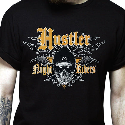 Men's Officially Licensed Hustler HST-520 'Hustler Night Riders' Black T-Shirt