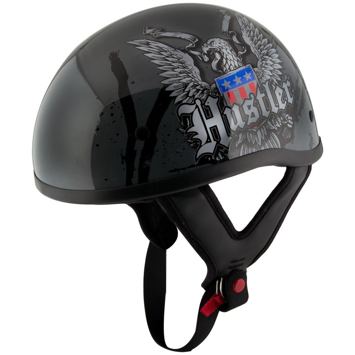 Outlaw Helmets HT1 Hustler Glossy Gray Ride Hard Half Helmet DOT Approved Motorcycle Half Helmet for Men & Women Outlaw Helmets HT1 Hustler Glossy Gray Ride Hard Half Helmet DOT Approved Motorcycle Half Helmet for Men & Women