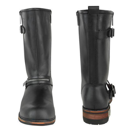 Xelement LU9614 Men's Black Triple Zipper Motorcycle Engineer Boots