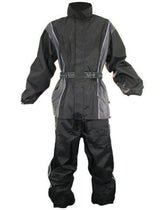 Xelement RN4795 Women's Black/Gray 2-Piece Motorcycle Rainsuit