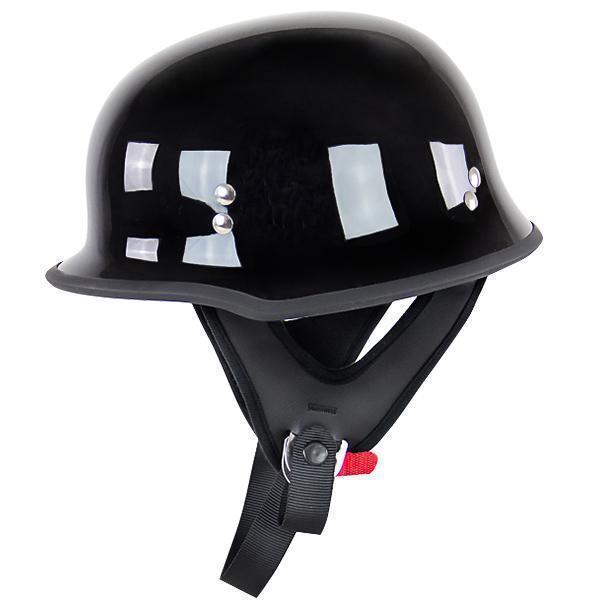 Outlaw Helmets N10 NOVELTY Glossy Black German Style Motorcycle Half Helmet for Men & Women Outlaw Helmets N10 NOVELTY Glossy Black German Style Motorcycle Half Helmet for Men & Women