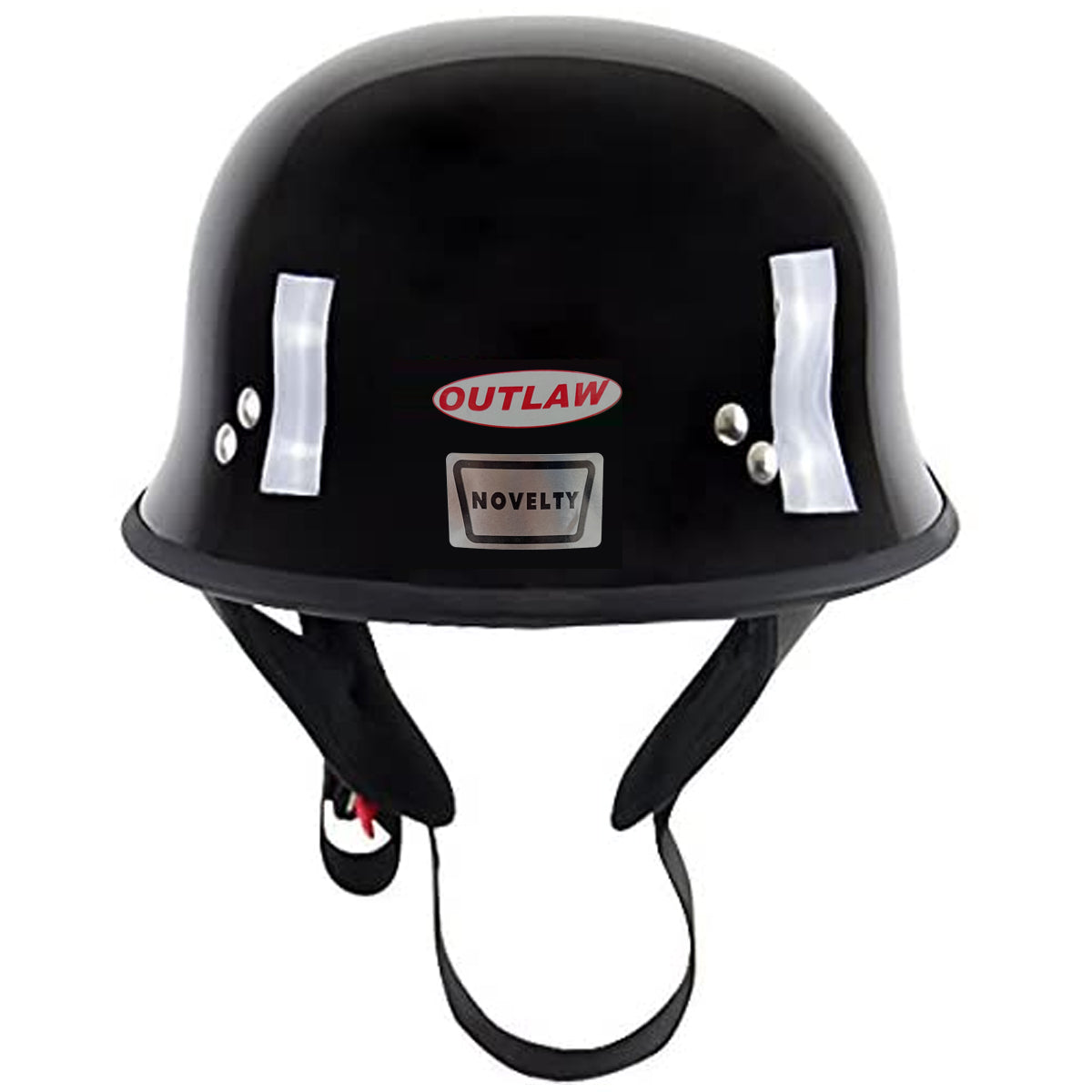 bike helmet novelty Outlaw Helmets N10 NOVELTY Glossy Black German Style Motorcycle Half Helmet for Men & Women