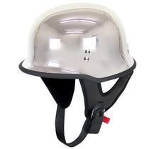 Outlaw Helmets N10 NOVELTY Chrome German Style Motorcycle Half Helmet for Men & Women - Adult Unisex Skull Cap for Bike Scooter ATV UTV Chopper Skateboard (Medium)