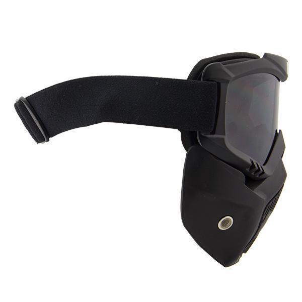 full face goggles Outlaw 50 'Nemesis' Vintage Face Mask With Detachable Motorcycle Goggles And UV 400 Lens